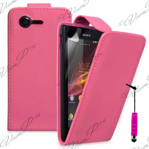 Etui Simili Cuir Pour Sony Xperia M2 4.8" - Rose + Mini Stylet