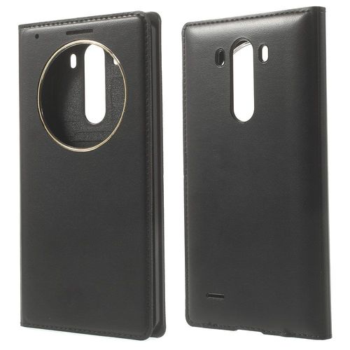 Lg G3 View Noir Coque Housse Etui En Cuir Simili