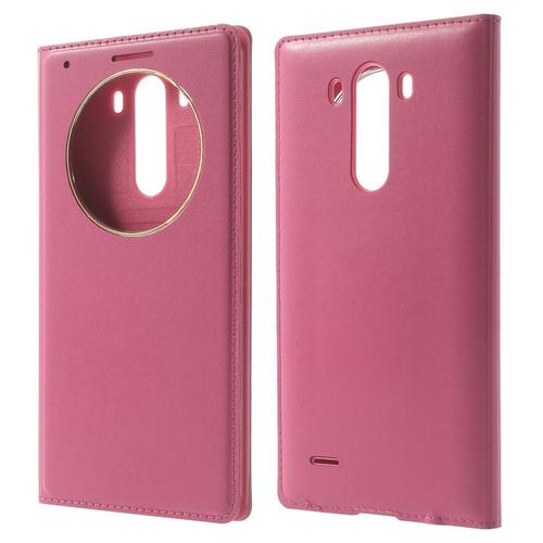 Lg G3 View Rose Coque Housse Etui En Cuir Simili