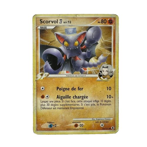 Carte Pokémon Scorvol | Niv.53 80pv 62/111 Année 2009 Fr