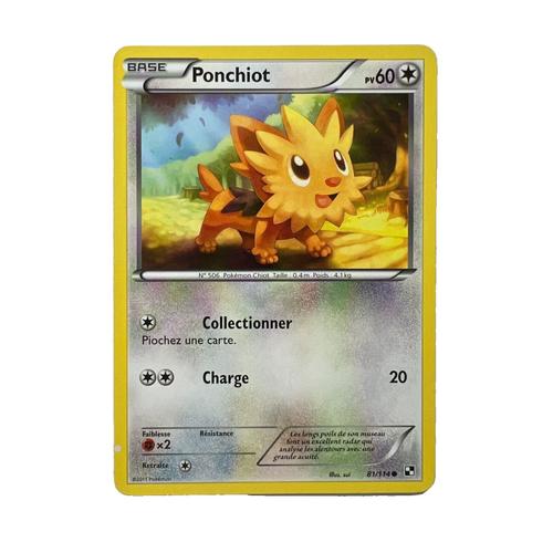 Carte Pokémon Ponchiot | 60pv 81/114 Année 2011 Fr