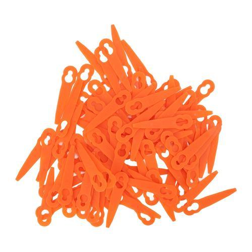 Lames en plastique pour coupe gazon Orange, 100 pièces, accessoires de tondeuse à gazon adaptés à Stihl Polycut 2-2 3-2