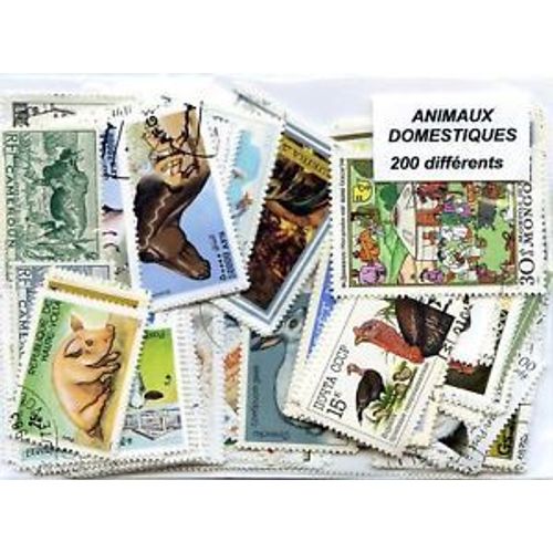 Animaux Domestiques Tous Pays 200 Timbres Differents