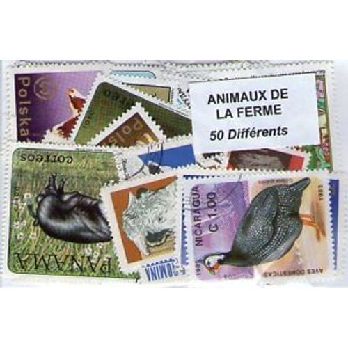 Animaux De La Ferme - 50 Timbres Differents - Tous Pays