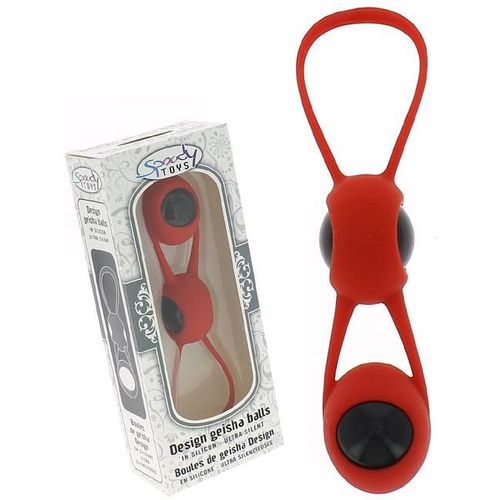 Boules De Geisha Spoody En Silicone Rouge Et Abs Noir