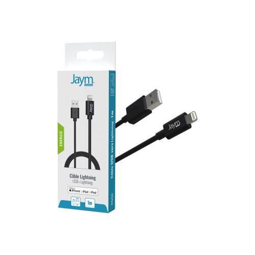 JAYM - Câble Lightning - USB mâle pour Lightning mâle - 1 m - noir