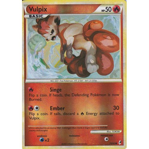 Carte Pokemon - Vulpix ( Goupix ) - 75/95 - Call Of Legends ( L'appel Des Legendes ) - Carte Anglaise -