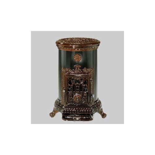 Poêle à bois GODIN 3727 Marron et Bordeau