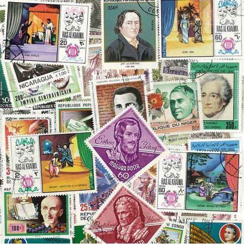 Litterature - 50 Timbres Differents Oblitérés