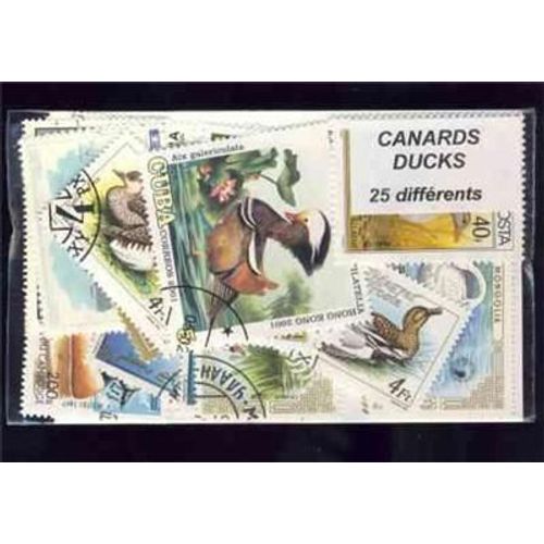 Canards 25 Timbres Differents Obliteres