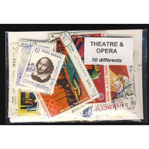 Théatre 50 Timbres Différents Oblitérés