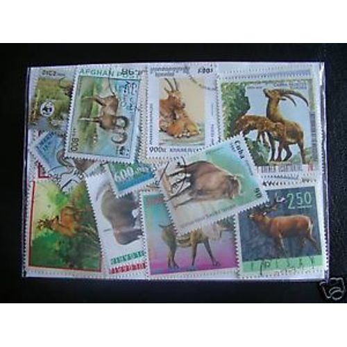 Betes A Corne 25 Timbres Différents Oblitérés