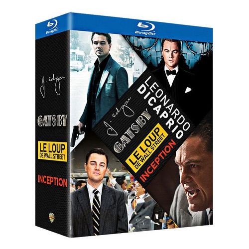 Leonardo Dicaprio : Le Loup De Wall Street + Gatsby Le Magnifique + Inception + J. Edgar - Pack - Blu-Ray