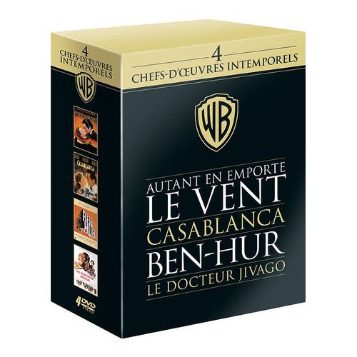 4 Chefs-D'oeuvre Intemporels : Autant En Emporte Le Vent + Casablanca + Ben-Hur + Docteur Jivago - Pack