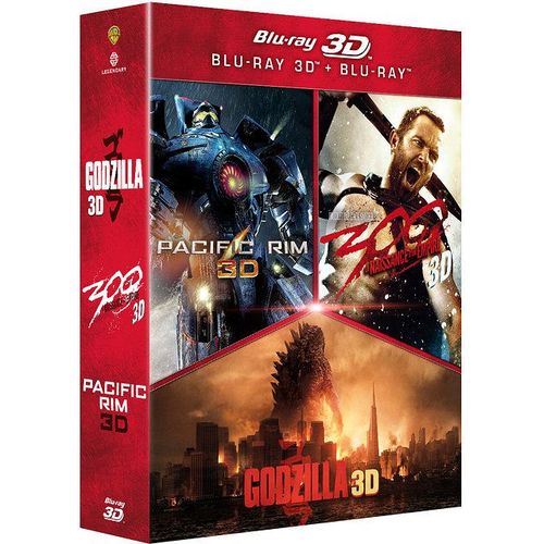 Godzilla + Pacific Rim + 300 : La Naissance D'un Empire - Blu-Ray 3d + Blu-Ray 2d