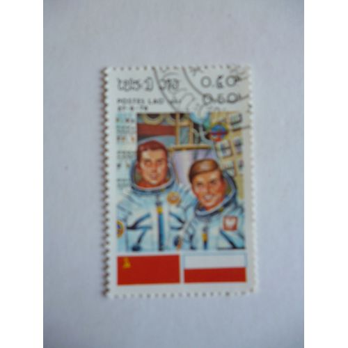 Timbre " Laos 1983 :Cosmonautes :27/6/1978".