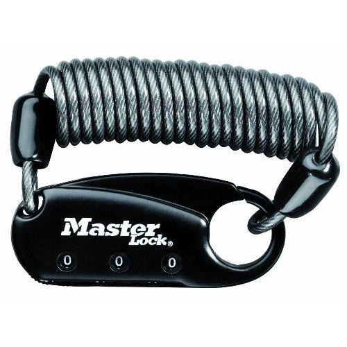 Master Lock 1551 Mousqueton Et Antivol À Spirale Noir