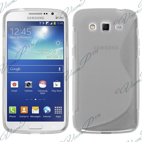 Coque Silicone Pour Samsung Galaxy Grand 2 5.25" Gel Motif S Au Dos - Transparent