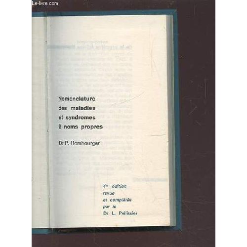 Nomenclature Des Maladies Et Operations A Noms Propres.
