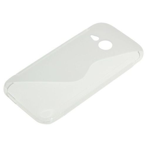 Etui Htc One Mini 2 Housse Tpu Effet Bi-Matiere Relief S-Curve Protection Arriere Souple Silicone Transparent