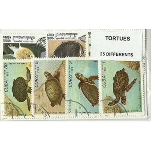 Tortues - 25 Timbres Differents - Tous Pays