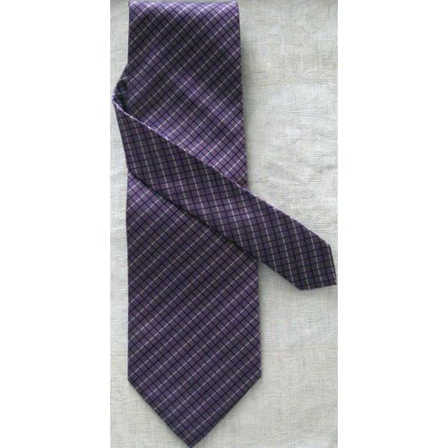 Cravate Vercourt Violet 100% Soie Fabrication Française À La Main