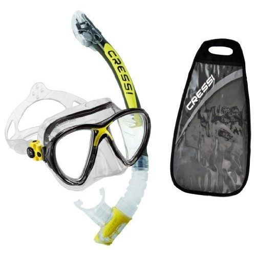Cressi Sub S.P.A. Big Eyes Evolution & Kappa Ultra Dry Combo Set De Snorkeling Jaune
