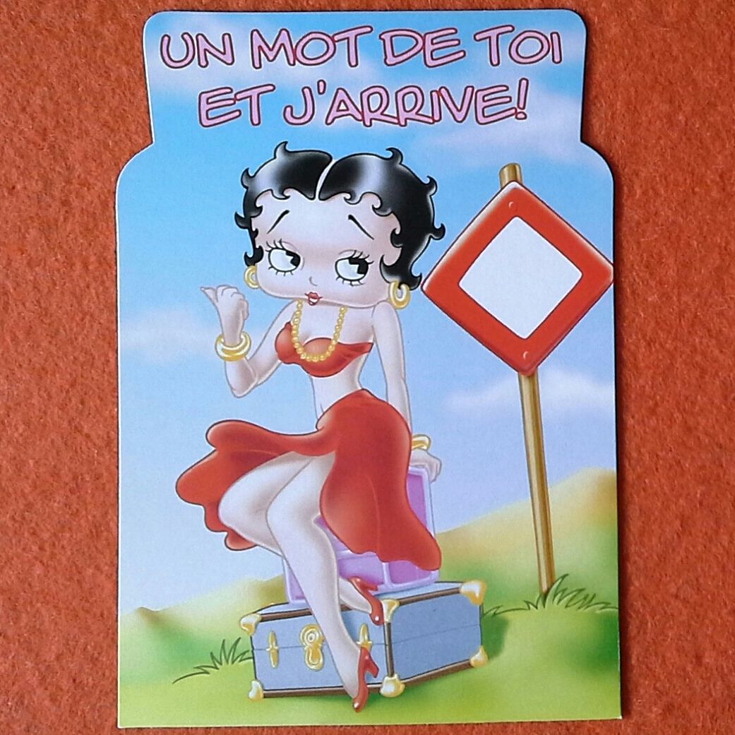 Carte Postale Betty Boop Humour Amour Sentiment Amitie Un Mot De Toi Et J Arrive 00 Ref Gcr 006 Rakuten