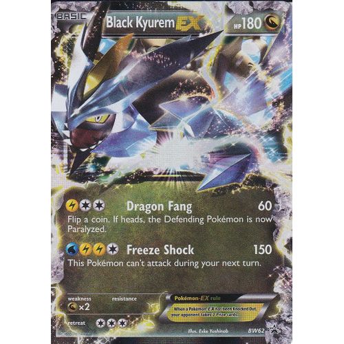 Carte Pokemon - Kyurem Black Ex ( Kyurem Noir  ) - Bw62 -  Ultra Rare - Carte Promotionnel - Carte Anglaise -