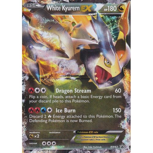 Carte Pokemon - Kyurem White Ex - Bw63  ( Kyurem Blanc Ex ) - Ultra Rare - Carte Promotionnel - Carte Anglaise -