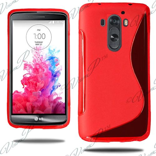 Lg G3 D855 D851 D850 Coque Housse Etui Pochette S Silicone Gel Rouge