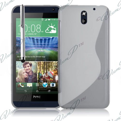 Coque Silicone Pour Htc Desire 610 Gel Motif S Au Dos - Transparent + Stylet