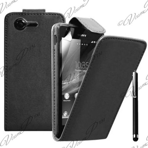 Etui Simili Cuir Pour Sony Xperia M2 4.8" - Noir + Stylet