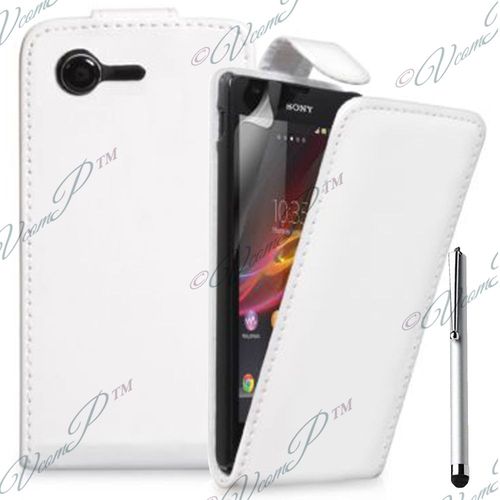 Etui Simili Cuir Pour Sony Xperia M2 4.8" - Blanc + Stylet