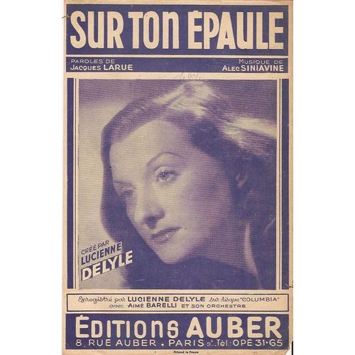 Partition Lucienne Delyle Sur Ton Épaule