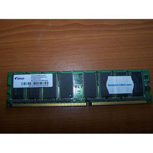 RAM Elixir 512 Mo DDR  DIMM 184 broches PC3200 400 MHz CL3 (M2U51264DS8HC3G-5T)