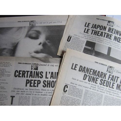 5 Articles De Libération Aout 1986 : Porno, Les Annales 86 (Chérie Je Tchador /Le Danemark/Le Japon/Peep Show/Le Cul Aux Usa)