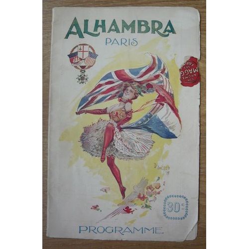 Programme Du Music-Hall Alhambra Avril 1914