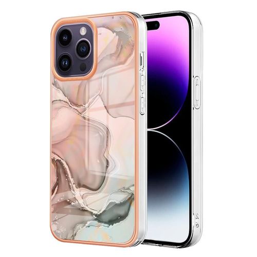 Compatible Avec Le Cas D'iphone 15 Pro Max Pare-Chocs Antichoc Tpu Marbre Silicone - Doré