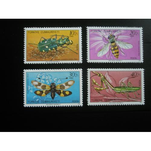 Turquie 1981 Insectes N°2344 À 2347 Neufs ** Luxe