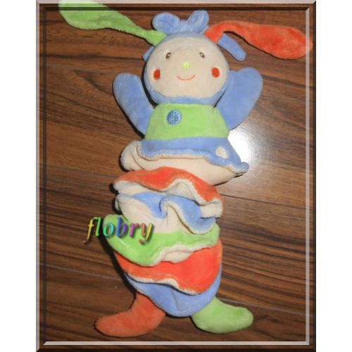 Doudou Peluche Musical Lapin Nounours Accordeon Bleu Creme Blanc Orange Vert Peluche Boite A Musique Bébé Enfant