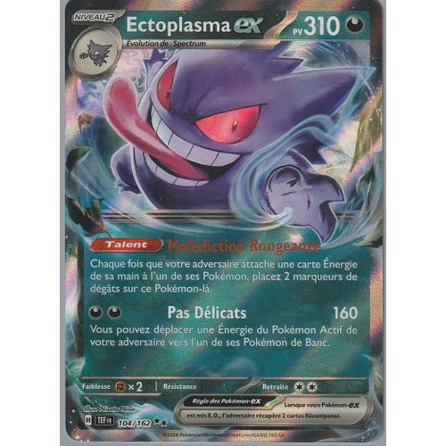 Carte Pokémon - Ectoplasma Ex - 104/162 - Ultra-Rare - Ev5 Forces Temporelles Sous Sleeve - Choupine50 -