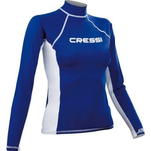 Cressi Maillot Lycra Shirt Rash Guard Long, Bleu/Blanc, Taille 4 (42)/L - Lw477204