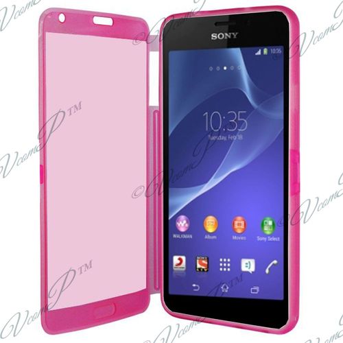 Coque Silicone Pour Sony Xperia Z2 5.2" Gel Livre Rabat - Rose