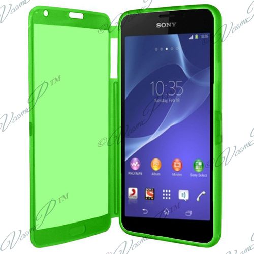 Coque Silicone Pour Sony Xperia M2 4.8" Gel Livre Rabat - Vert