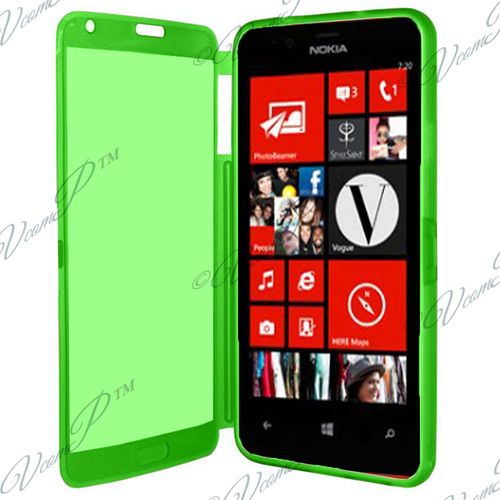 Coque Silicone Pour Nokia Lumia 520 4.0" Gel Livre Rabat - Vert