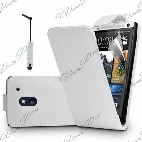 Etui Simili Cuir Pour Htc Desire 610 - Blanc + Mini Stylet