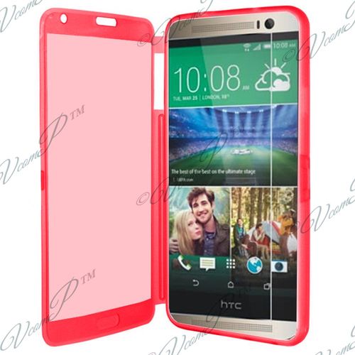 Coque Silicone Pour Htc One (M8) 5.0" Gel Livre Rabat - Rouge