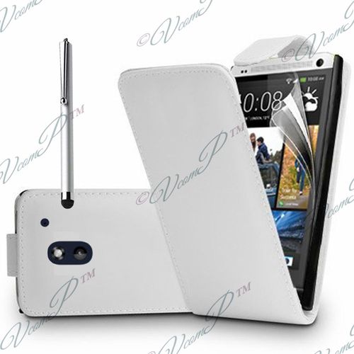 Etui Simili Cuir Pour Htc Desire 610 - Blanc + Stylet