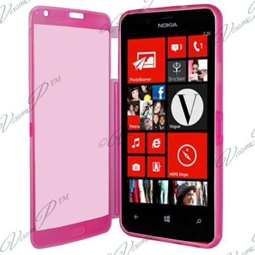 Coque Silicone Pour Nokia Lumia 520 4.0" Gel Livre Rabat - Rose